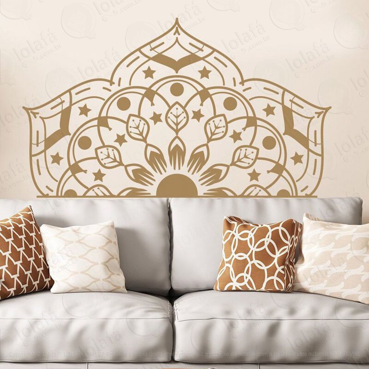 mandala para preservar a paz adesivo de parede decorativo para casa, quarto, sala e vidro - mod:553