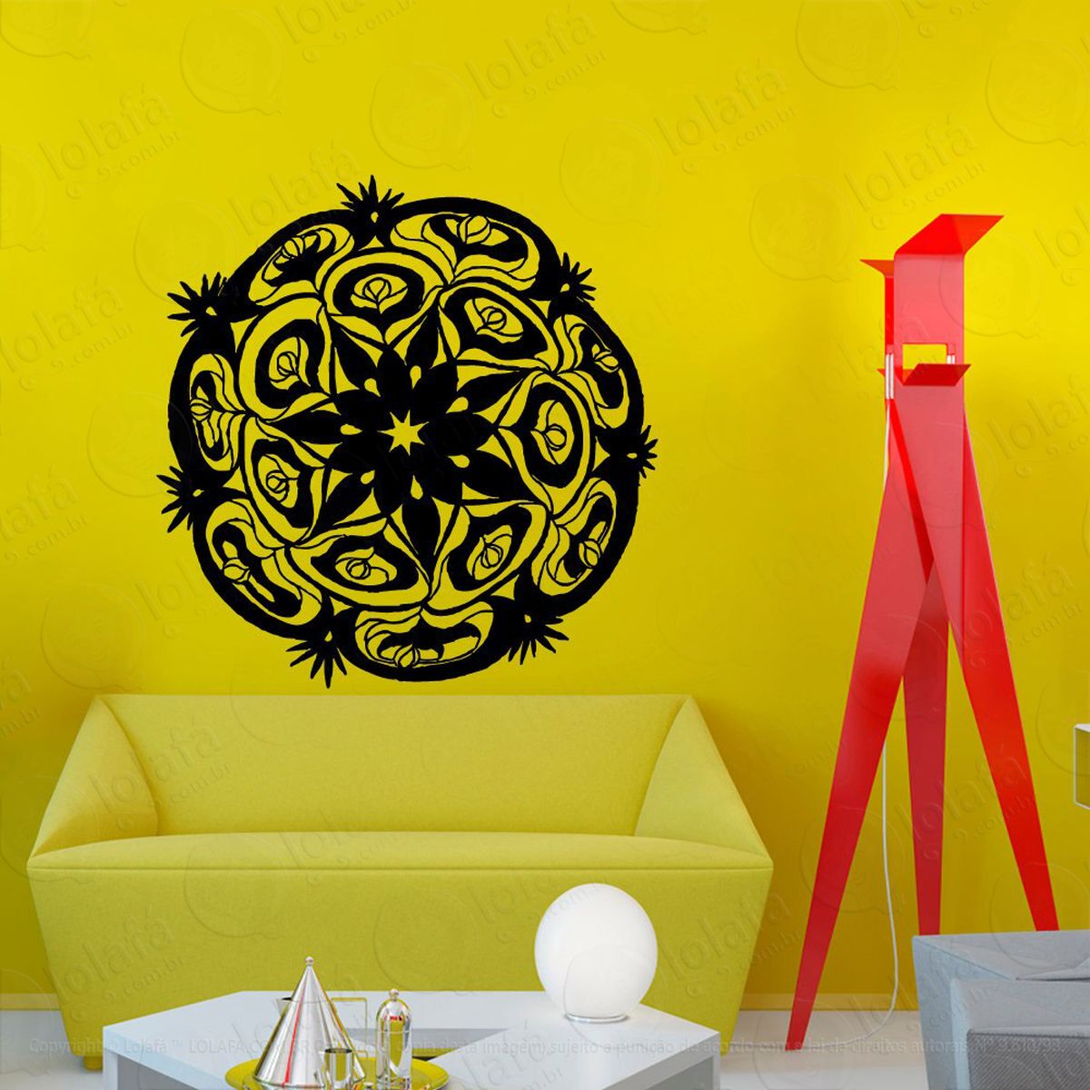 mandala da superação adesivo de parede decorativo para casa, quarto, sala e vidro - mod:562