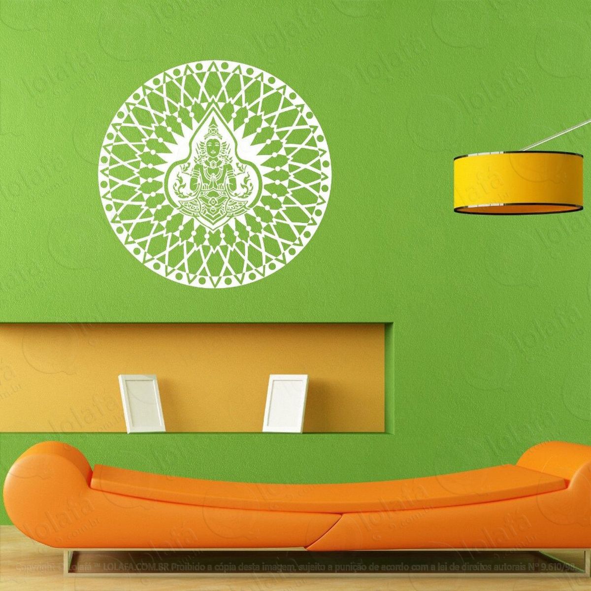 mandala budista adesivo de parede decorativo para casa, quarto, sala e vidro - mod:565