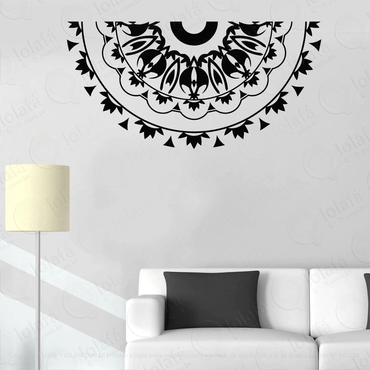 mandala seja paciente adesivo de parede decorativo para casa, quarto, sala e vidro - mod:569