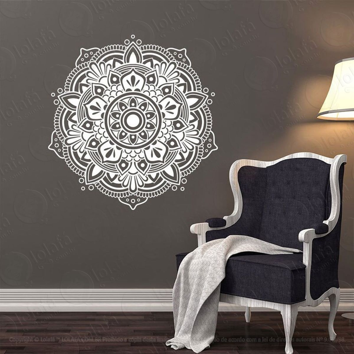 mandala da paz adesivo de parede decorativo para casa, quarto, sala e vidro - mod:571