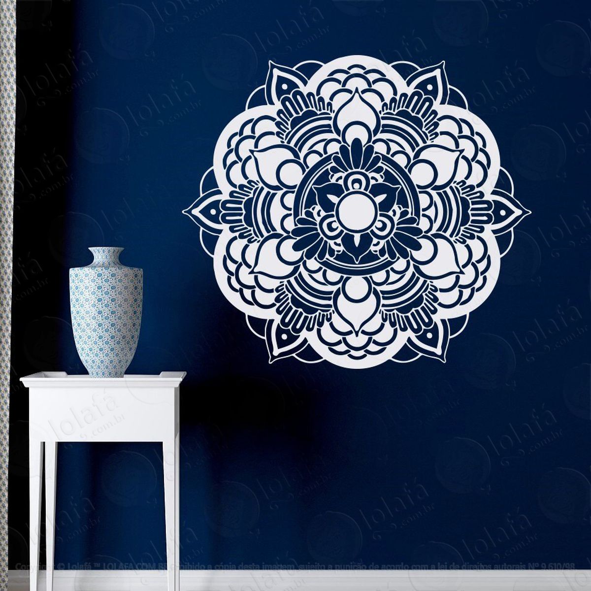 mandala seja energia adesivo de parede decorativo para casa, quarto, sala e vidro - mod:574