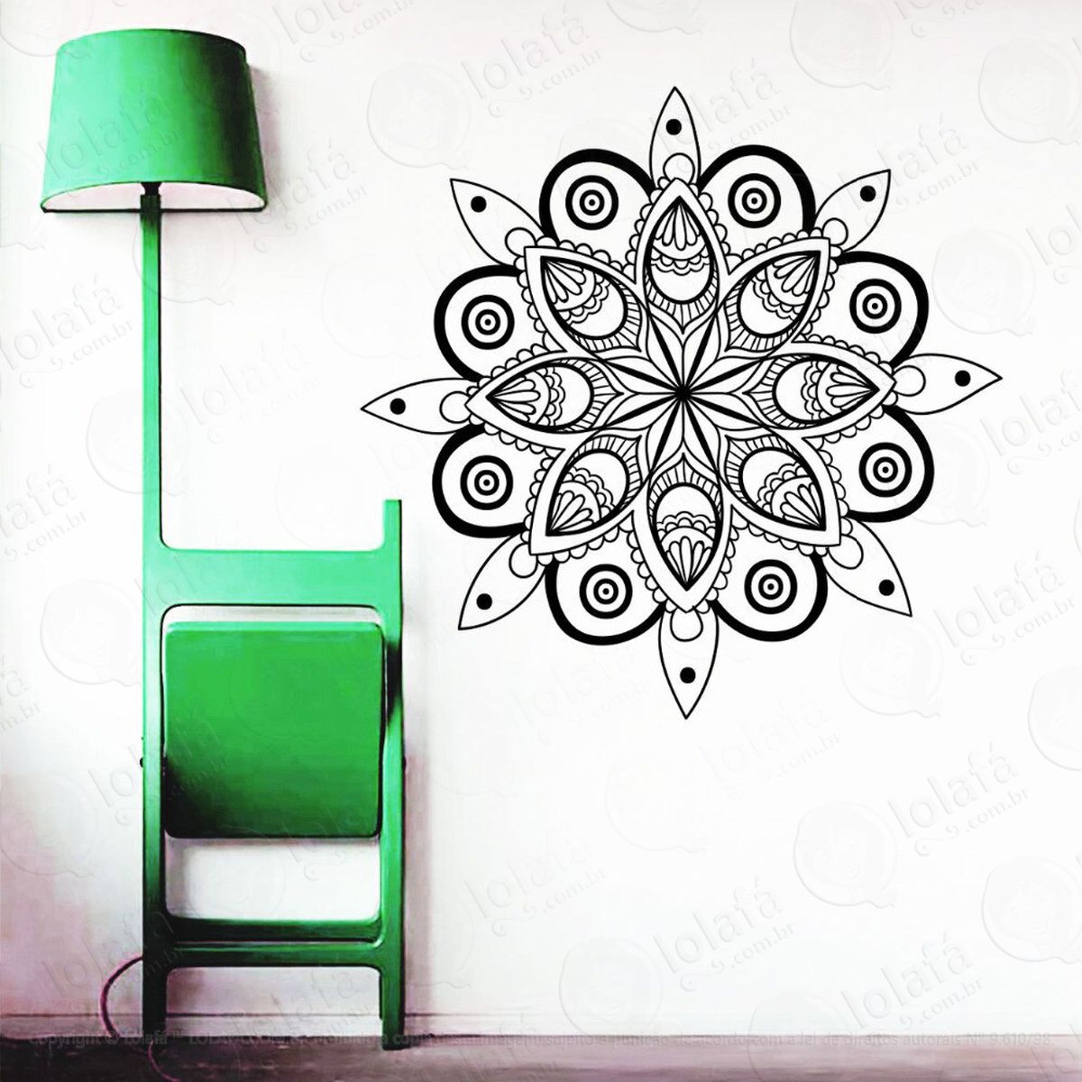mandala seja paz adesivo de parede decorativo para casa, quarto, sala e vidro - mod:576