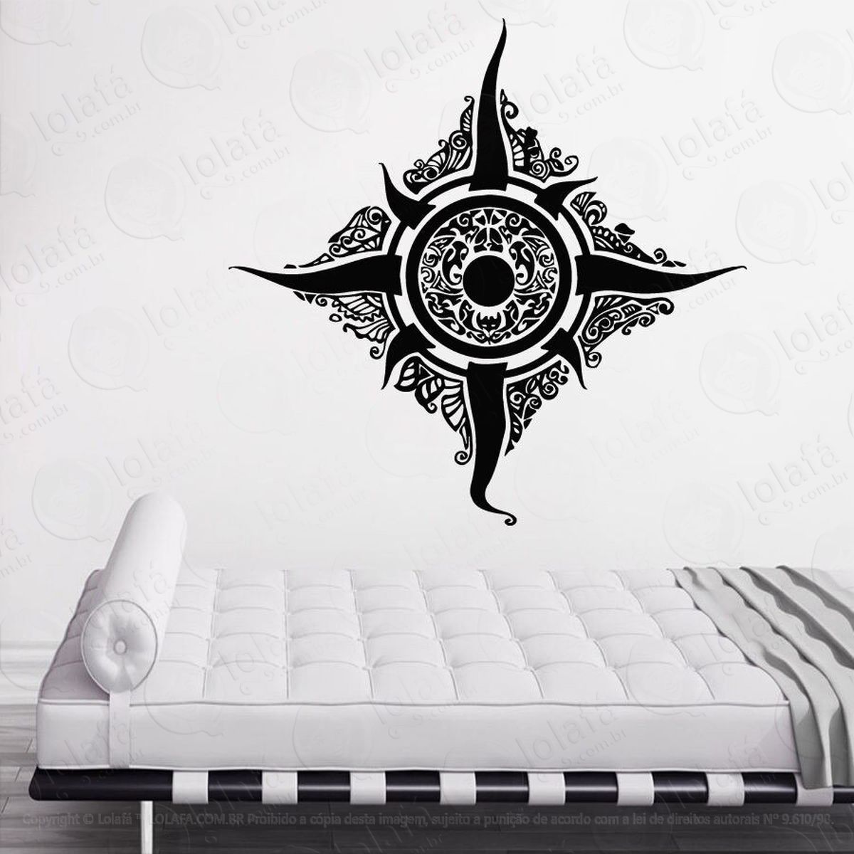 mandala para cultivar boas energias adesivo de parede decorativo para casa, quarto, sala e vidro - mod:577