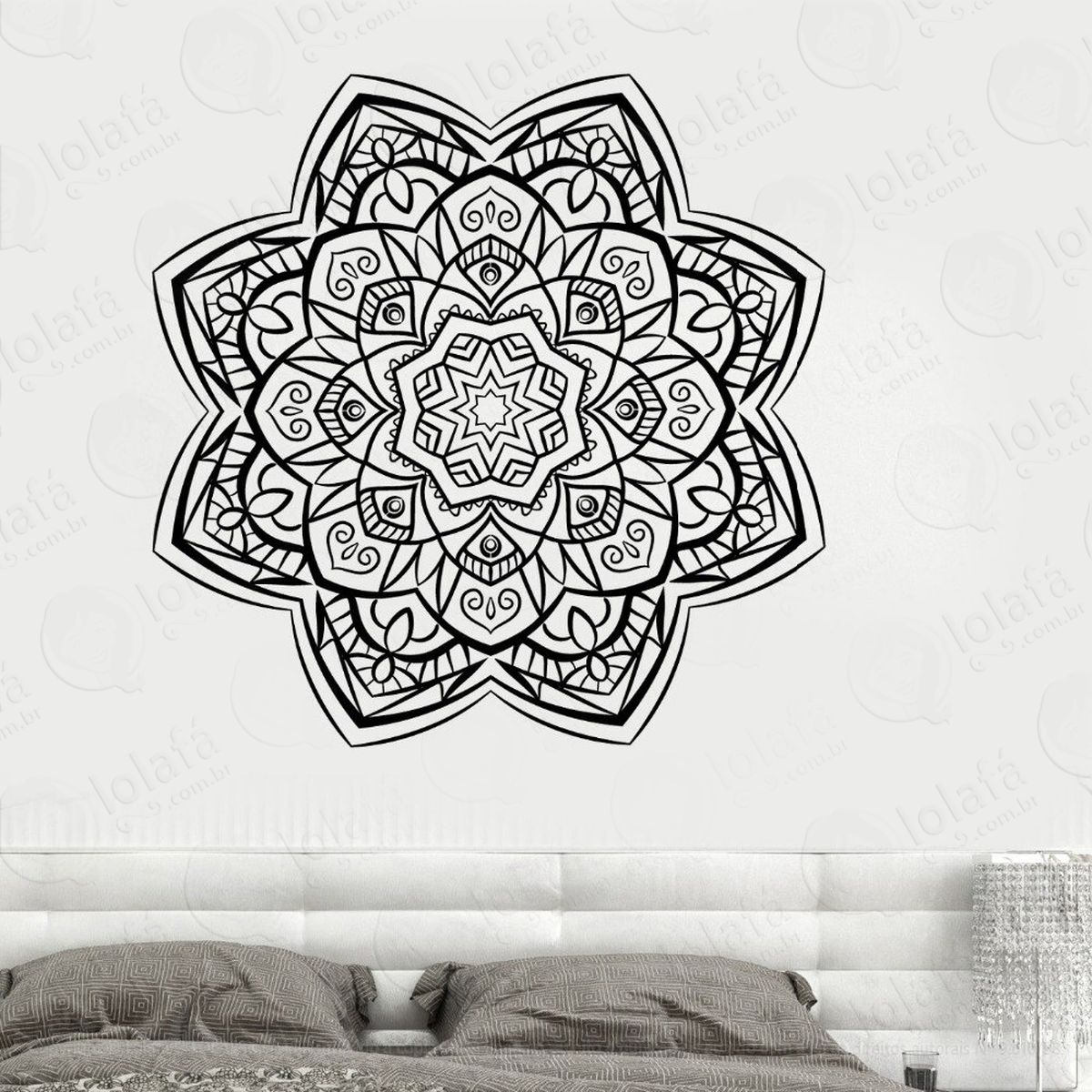 mandala para cultivar a sabedoria adesivo de parede decorativo para casa, quarto, sala e vidro - mod:578