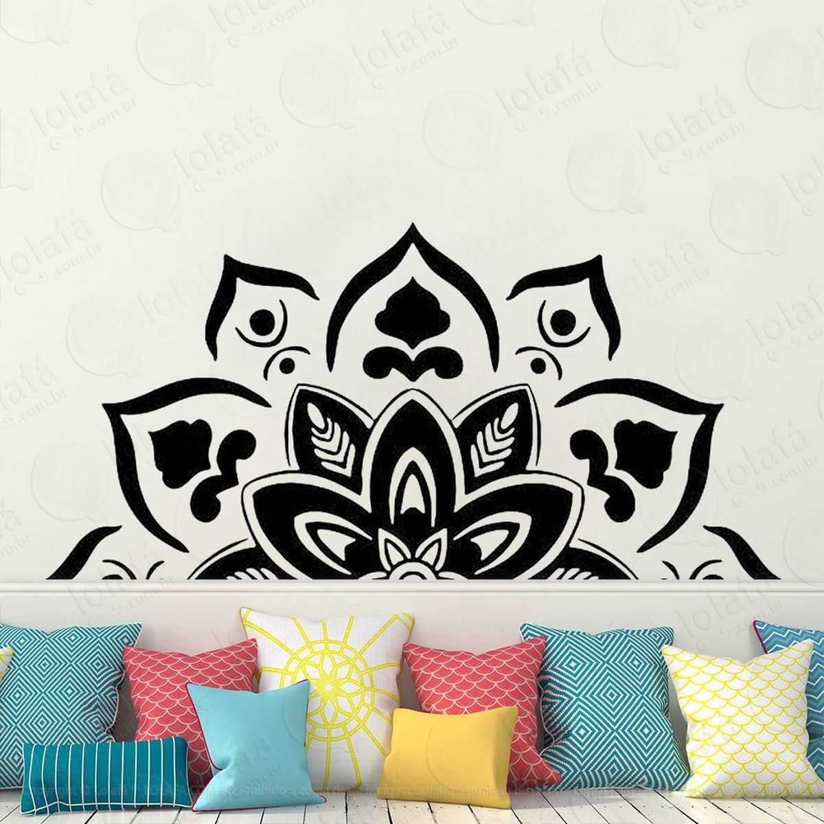 mandala para cultivar a simplicidade adesivo de parede decorativo para casa, quarto, sala e vidro - mod:579