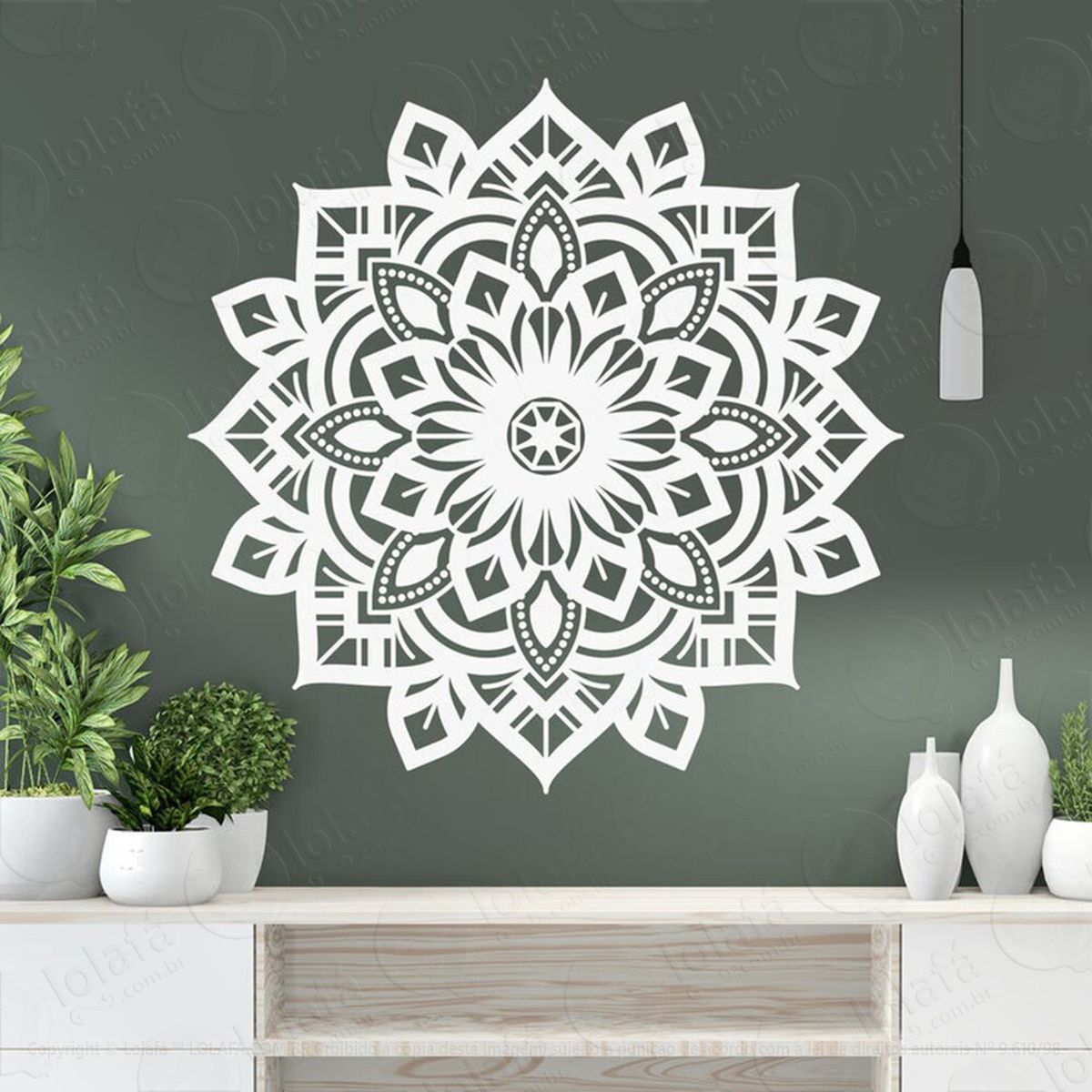 mandala para cultivar energias positivas adesivo de parede decorativo para casa, quarto, sala e vidro - mod:582