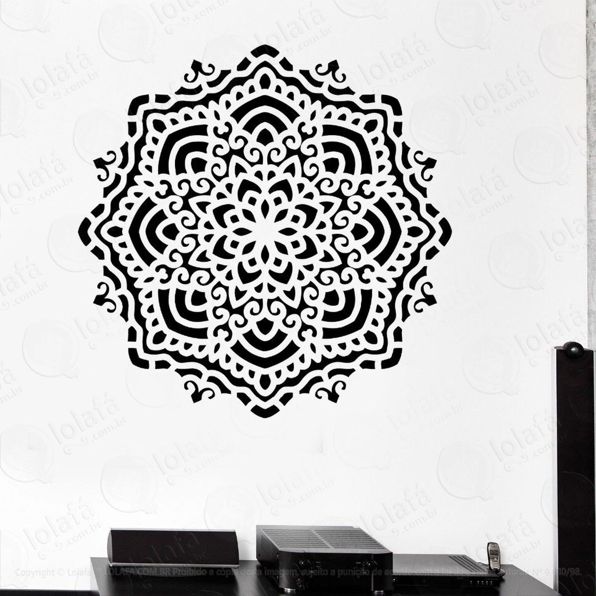 mandala para cultivar as boas ações adesivo de parede decorativo para casa, quarto, sala e vidro - mod:583