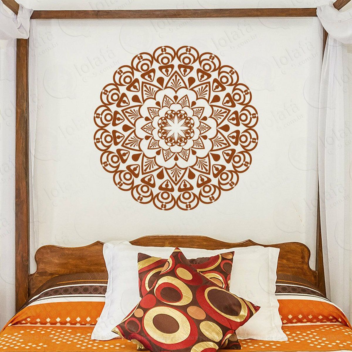 mandala para cultivar as boas escolhas adesivo de parede decorativo para casa, quarto, sala e vidro - mod:584