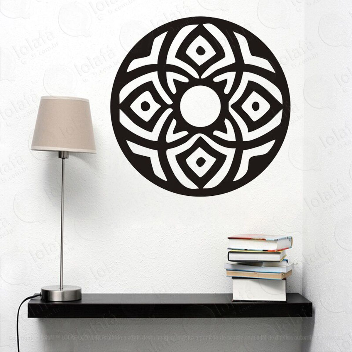 mandala para proteção adesivo de parede decorativo para casa, quarto, sala e vidro - mod:585