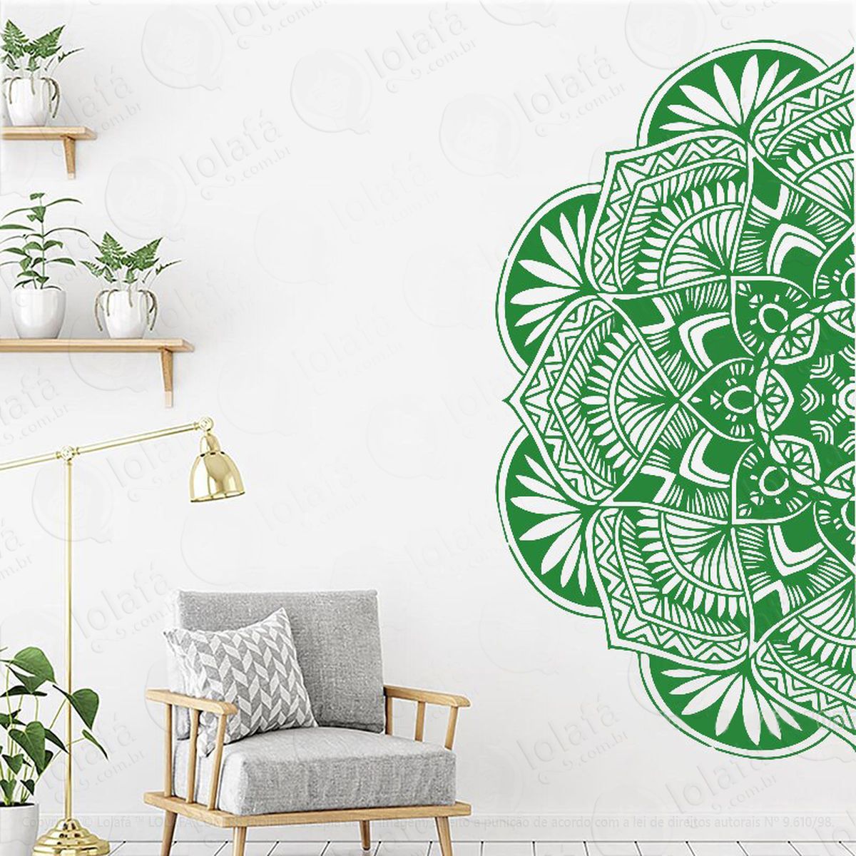 mandala seja equilíbrio adesivo de parede decorativo para casa, quarto, sala e vidro - mod:588
