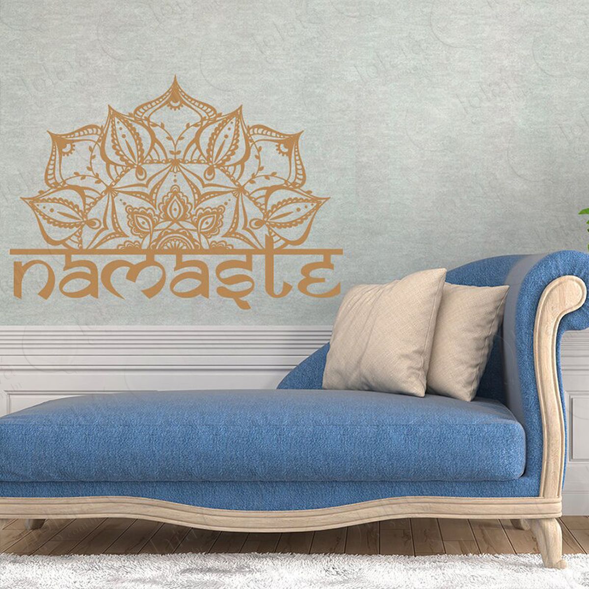 mandala namastê para cultivar o respeito adesivo de parede decorativo para casa, quarto, sala e vidro - mod:589