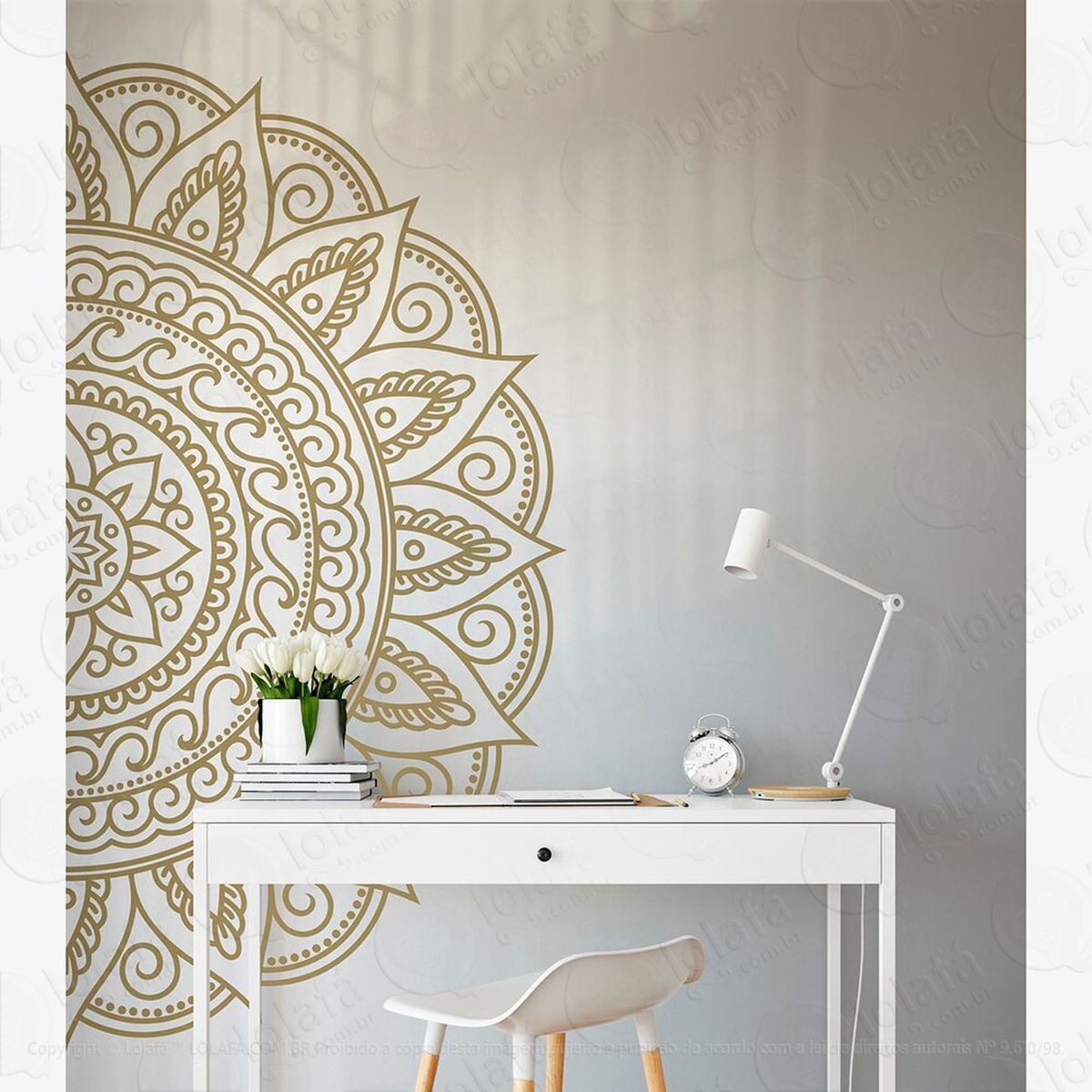 mandala para atrair dinheiro e prosperidade adesivo de parede decorativo para casa, quarto, sala e vidro - mod:590