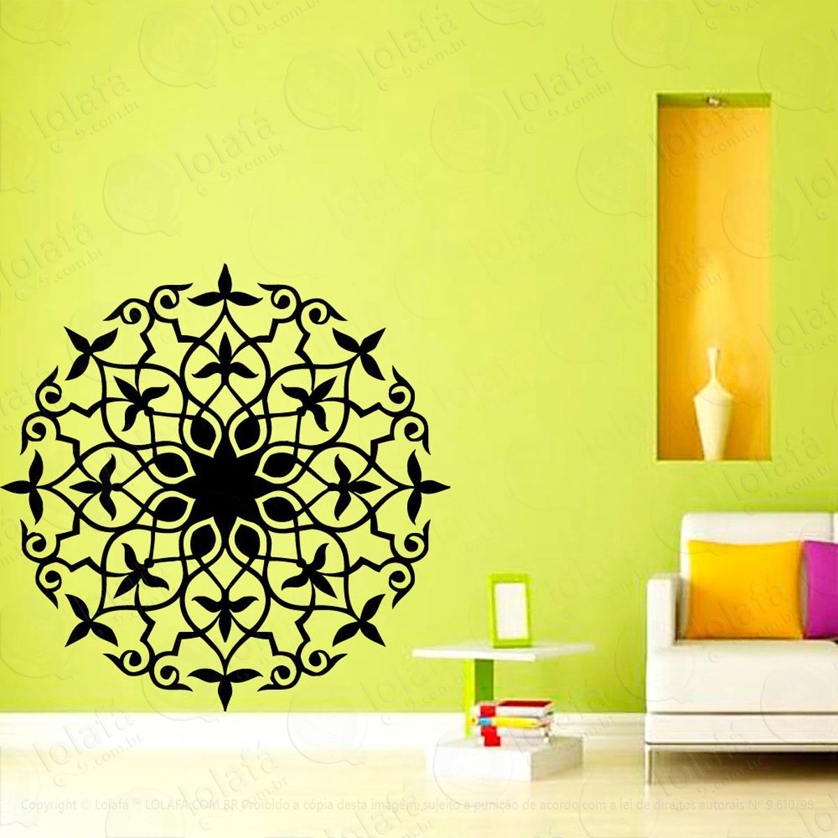 mandala para uma direção assertiva adesivo de parede decorativo para casa, quarto, sala e vidro - mod:593