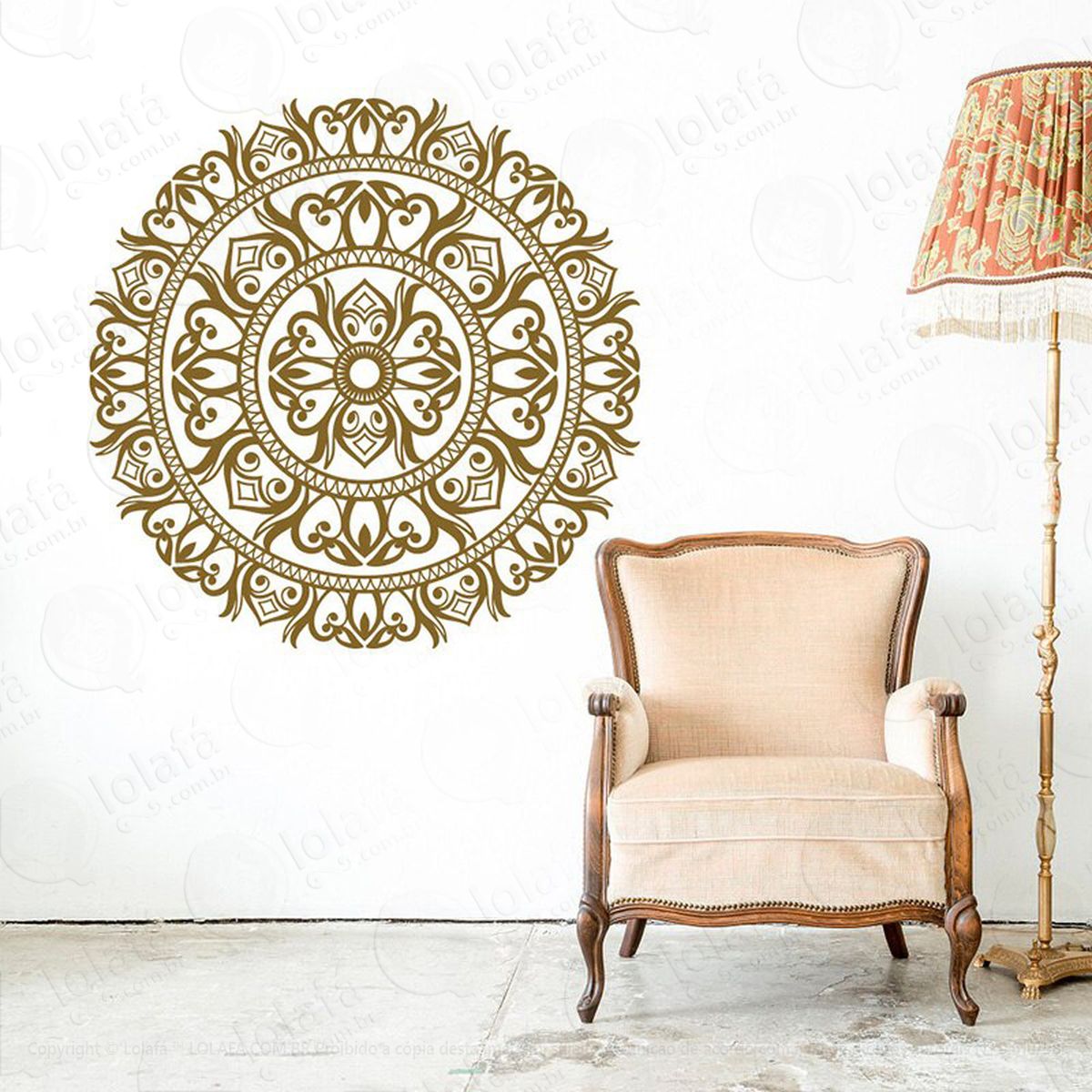 mandala para expandir a mente adesivo de parede decorativo para casa, quarto, sala e vidro - mod:594