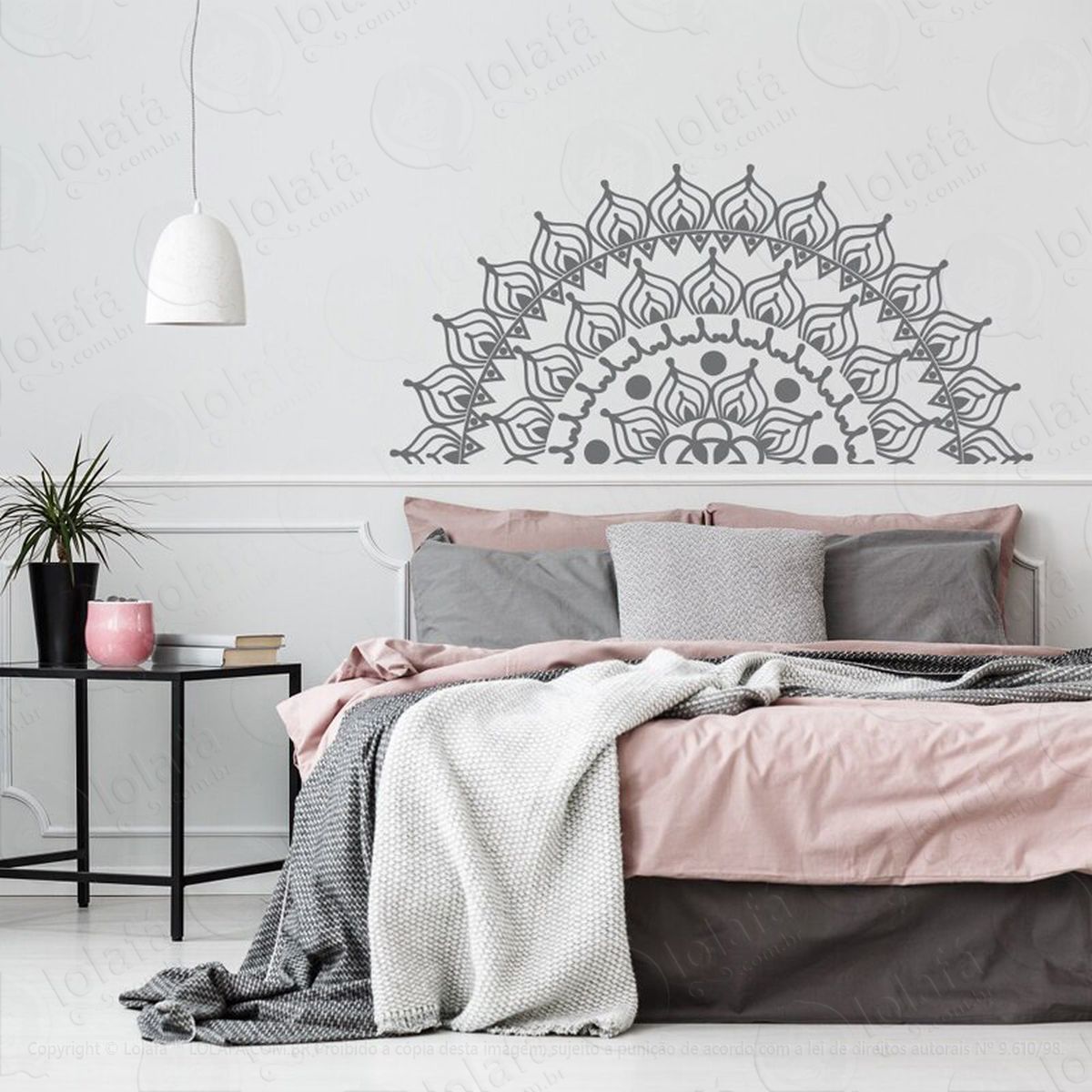 mandala para atrair bons pensamentos adesivo de parede decorativo para casa, quarto, sala e vidro - mod:595