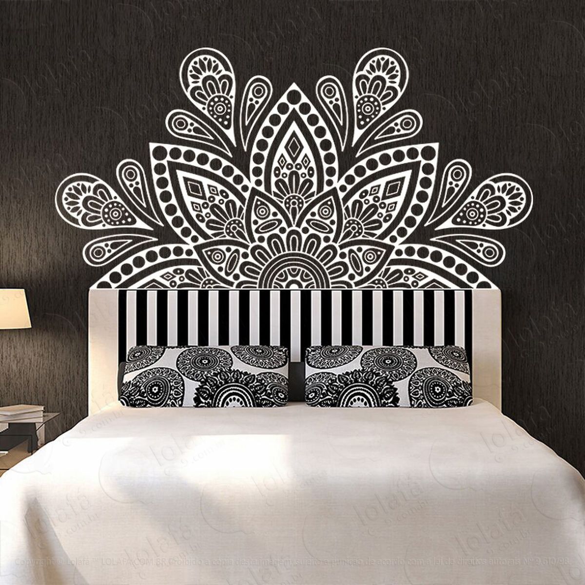 mandala para cultivar a alegria adesivo de parede decorativo para casa, quarto, sala e vidro - mod:596