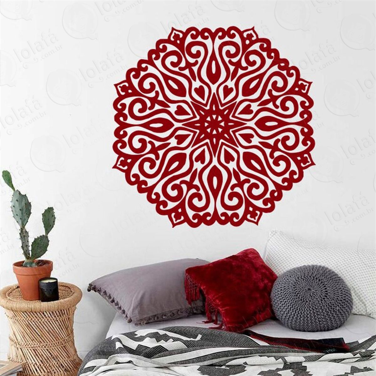 mandala para cultivar amor ao próximo adesivo de parede decorativo para casa, quarto, sala e vidro - mod:597