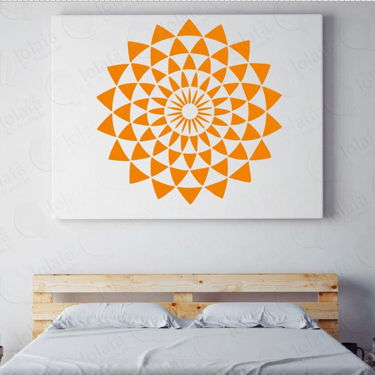 mandala geométrica para proteção da família adesivo de parede decorativo para casa, quarto, sala e vidro - mod:599