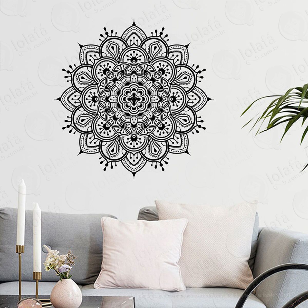 mandala para cultivar a fé adesivo de parede decorativo para casa, quarto, sala e vidro - mod:600