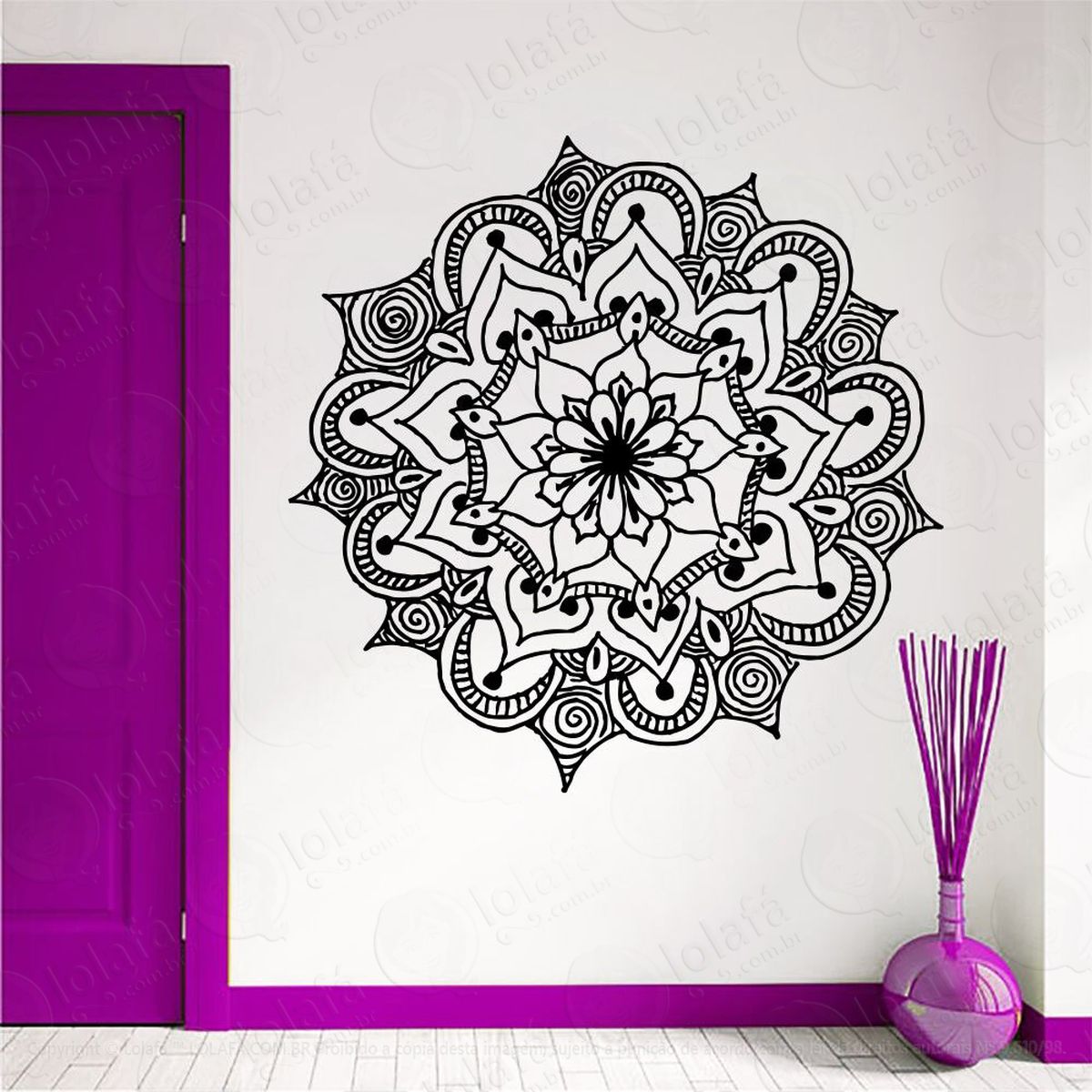 mandala para cultivar a bondade adesivo de parede decorativo para casa, quarto, sala e vidro - mod:601