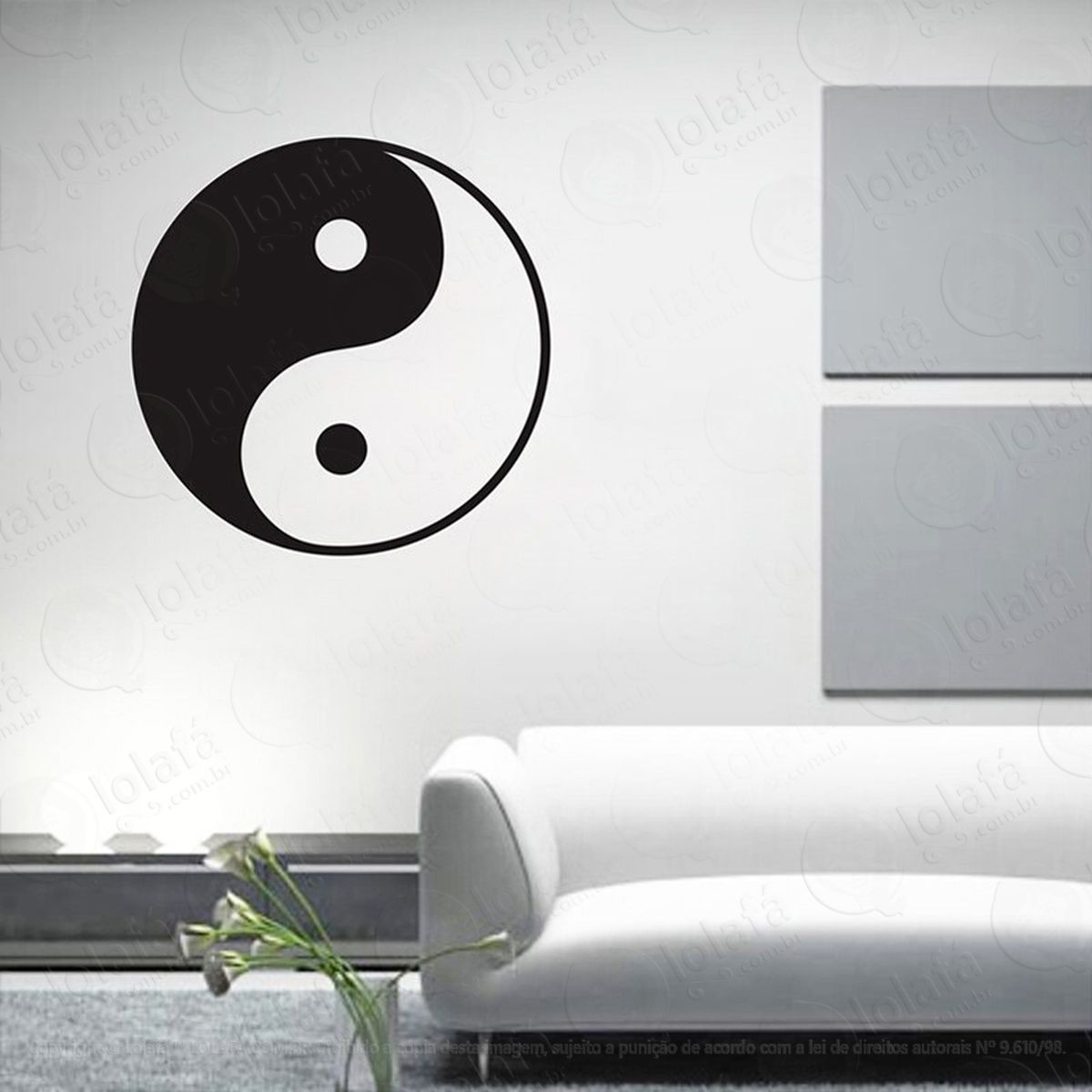 mandala yin yang para equilibrar as energias adesivo de parede decorativo para casa, quarto, sala e vidro - mod:602