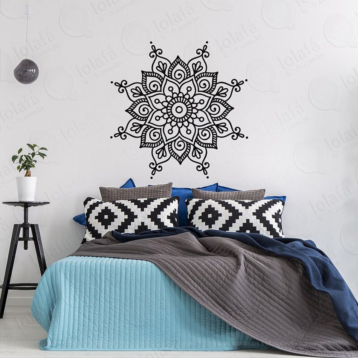 mandala da simplicidade adesivo de parede decorativo para casa, quarto, sala e vidro - mod:610