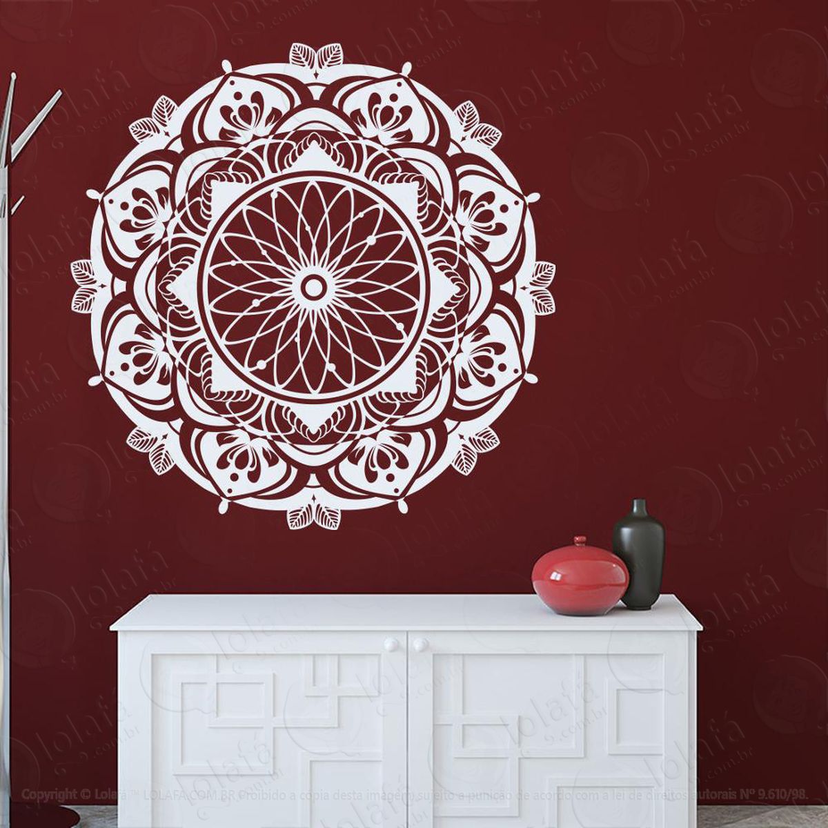 mandala para sucesso no trabalho adesivo de parede decorativo para casa, quarto, sala e vidro - mod:611