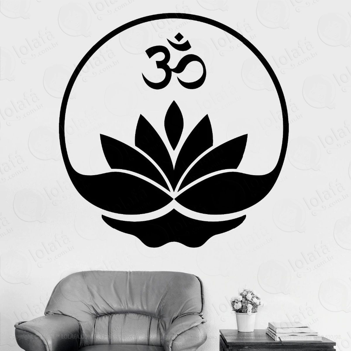 mandala flor de lótus para cultivar a essência da vida adesivo de parede decorativo para casa, quarto, sala e vidro - mod:614