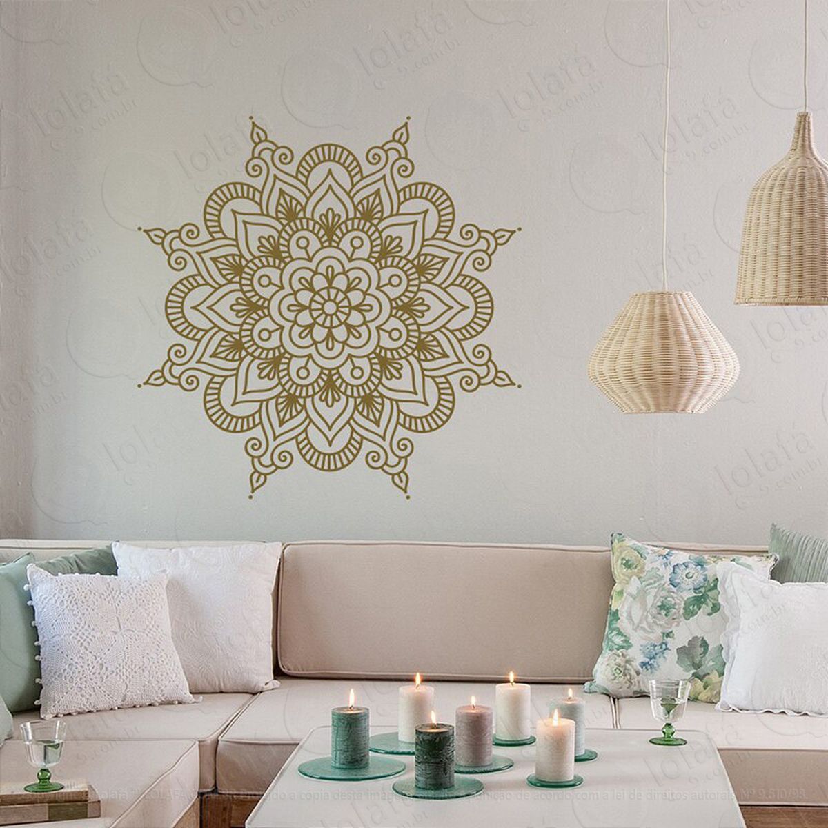 mandala para sintonizar corpo mente e espírito adesivo de parede decorativo para casa, quarto, sala e vidro - mod:615