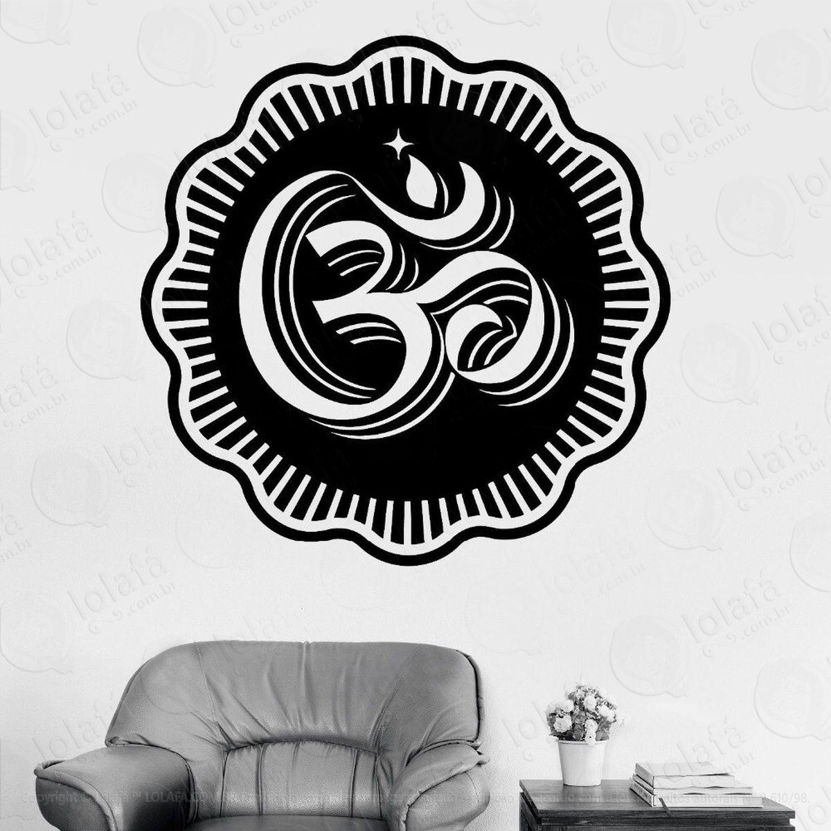 mandala do equilíbrio adesivo de parede decorativo para casa, quarto, sala e vidro - mod:617