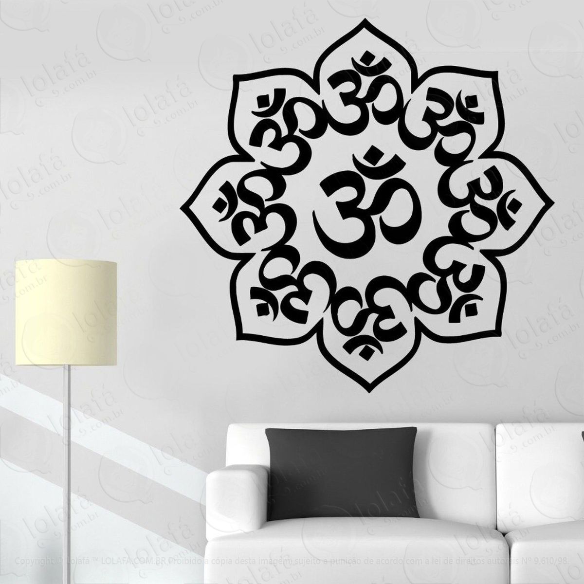 mandala para equilibrar as energias adesivo de parede decorativo para casa, quarto, sala e vidro - mod:619