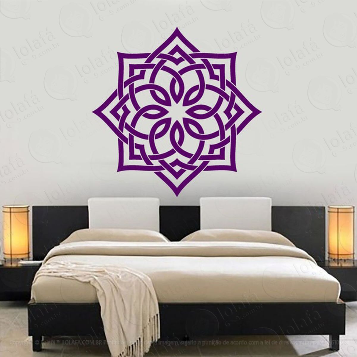 mandala seja serenidade adesivo de parede decorativo para casa, quarto, sala e vidro - mod:626