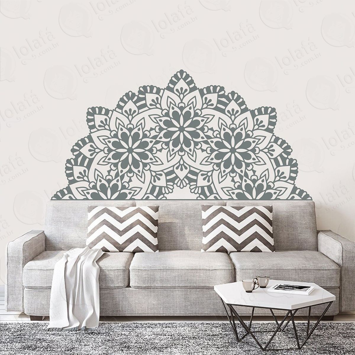 mandala seja simplicidade adesivo de parede decorativo para casa, quarto, sala e vidro - mod:627