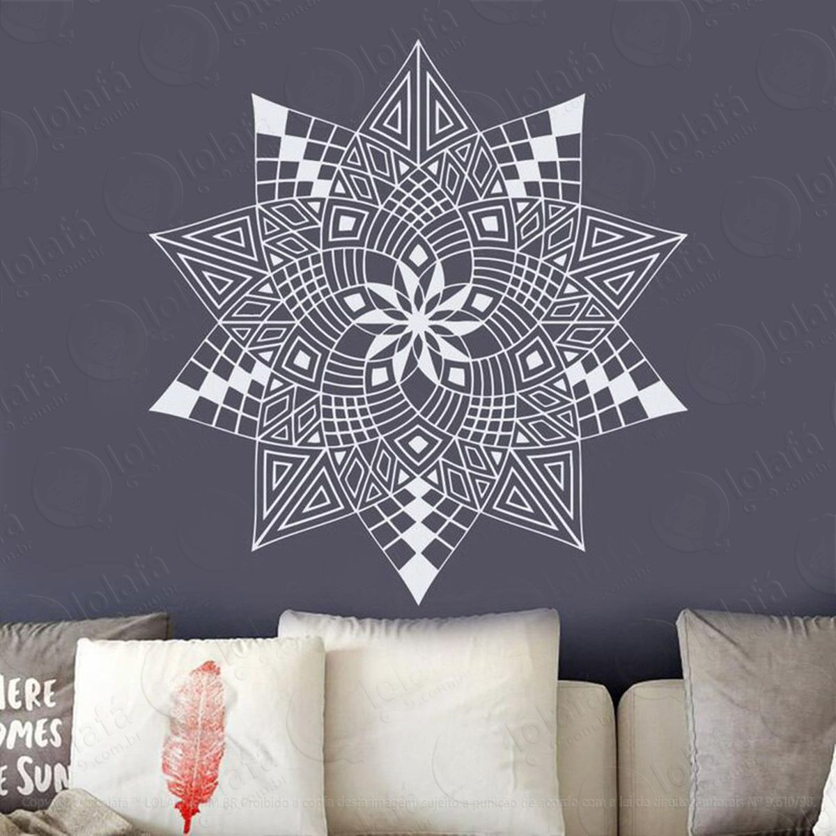 mandala para cultivar o conhecimento adesivo de parede decorativo para casa, quarto, sala e vidro - mod:630