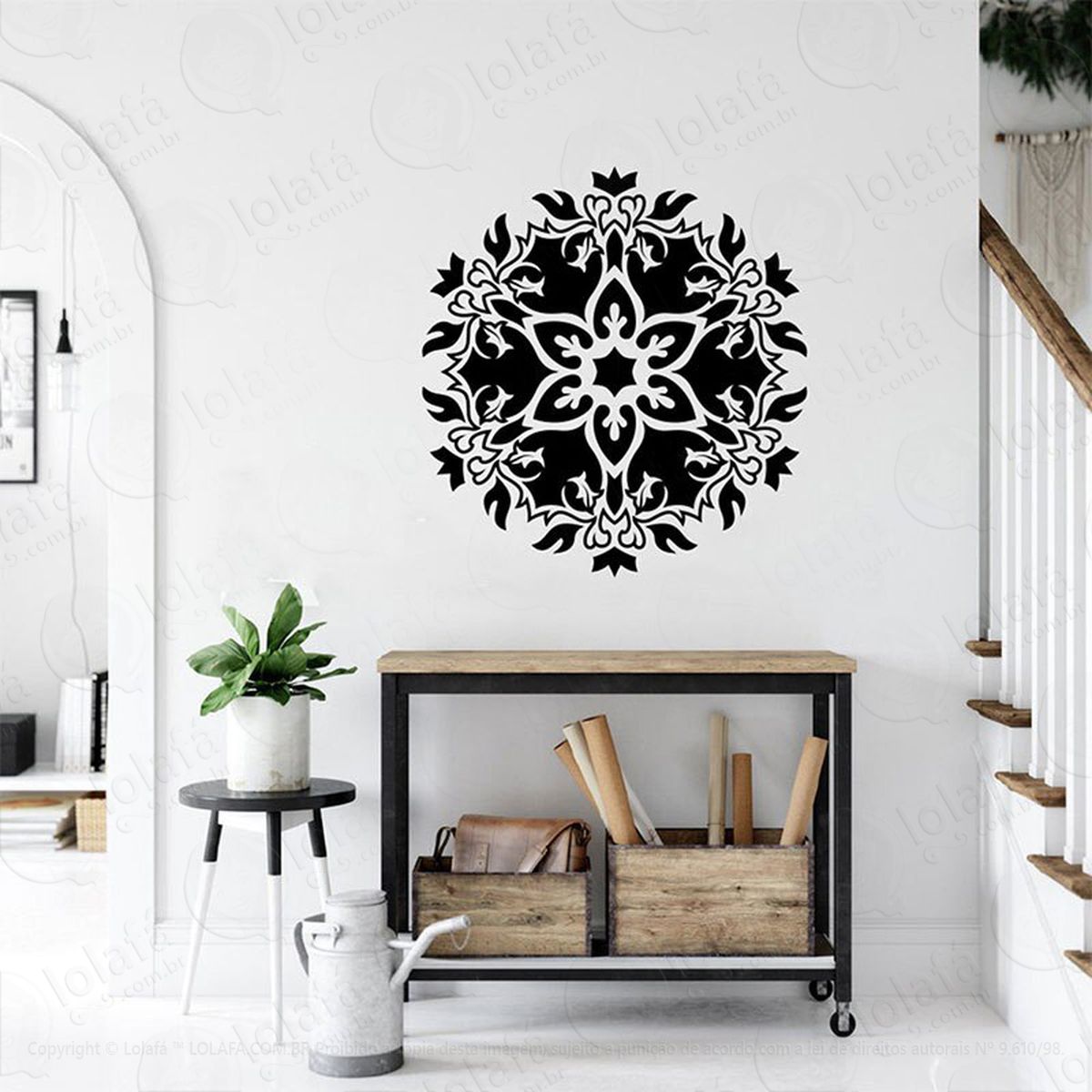 mandala seja gentil adesivo de parede decorativo para casa, quarto, sala e vidro - mod:632