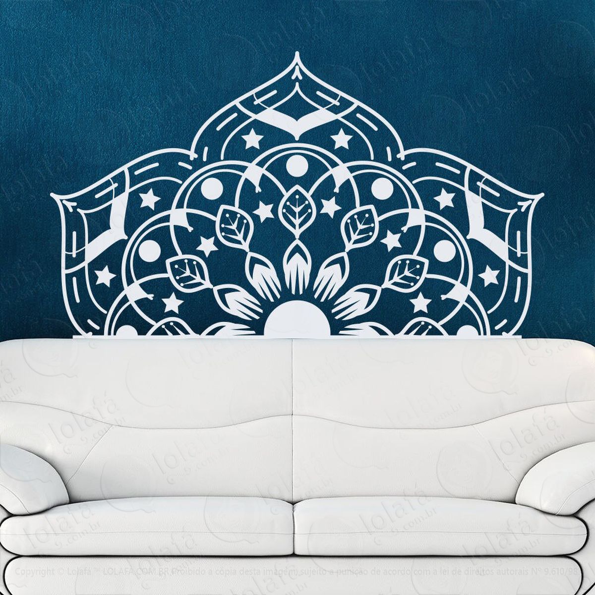 mandala para cultivar a esperança adesivo de parede decorativo para casa, quarto, sala e vidro - mod:633