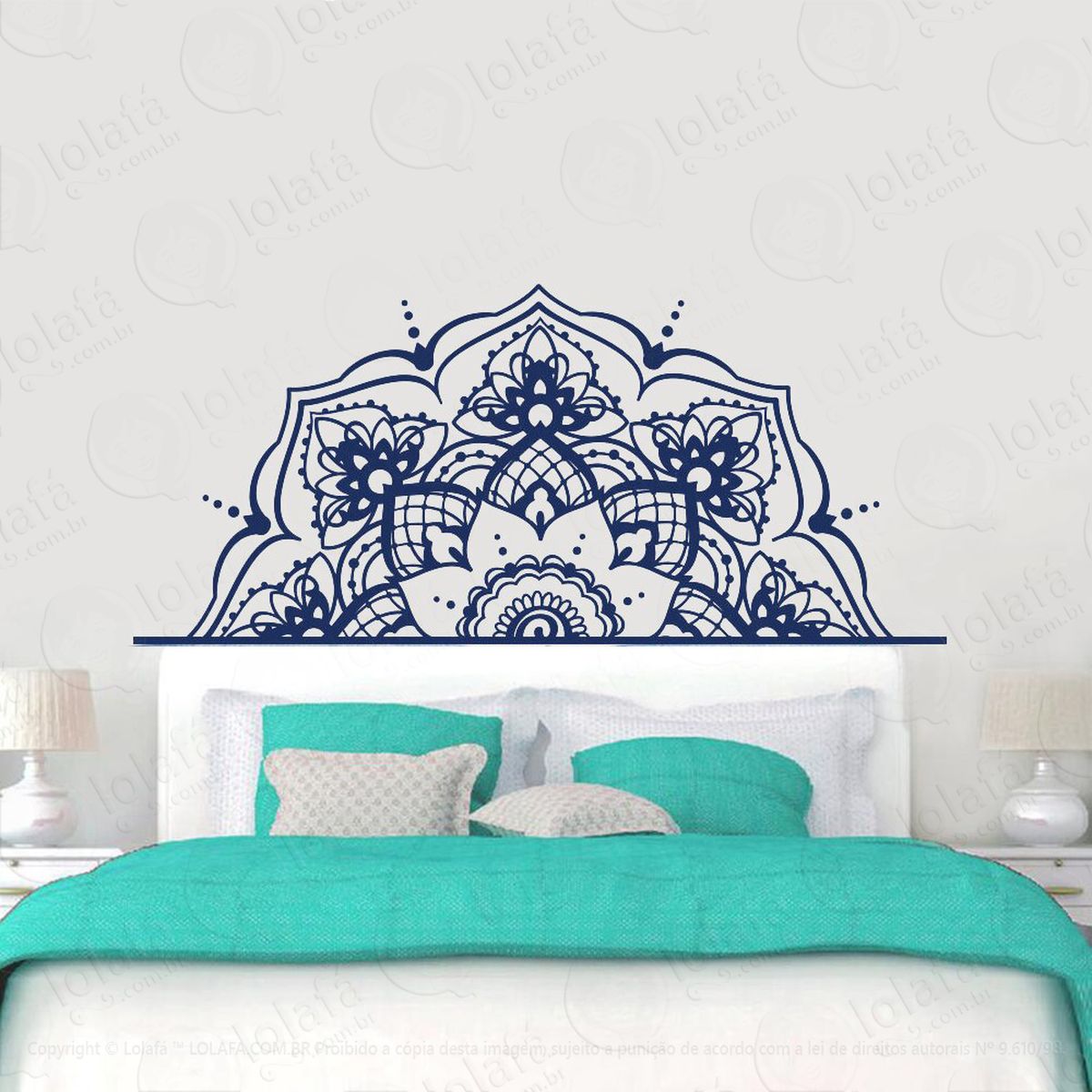 mandala seja esperança adesivo de parede decorativo para casa, quarto, sala e vidro - mod:635