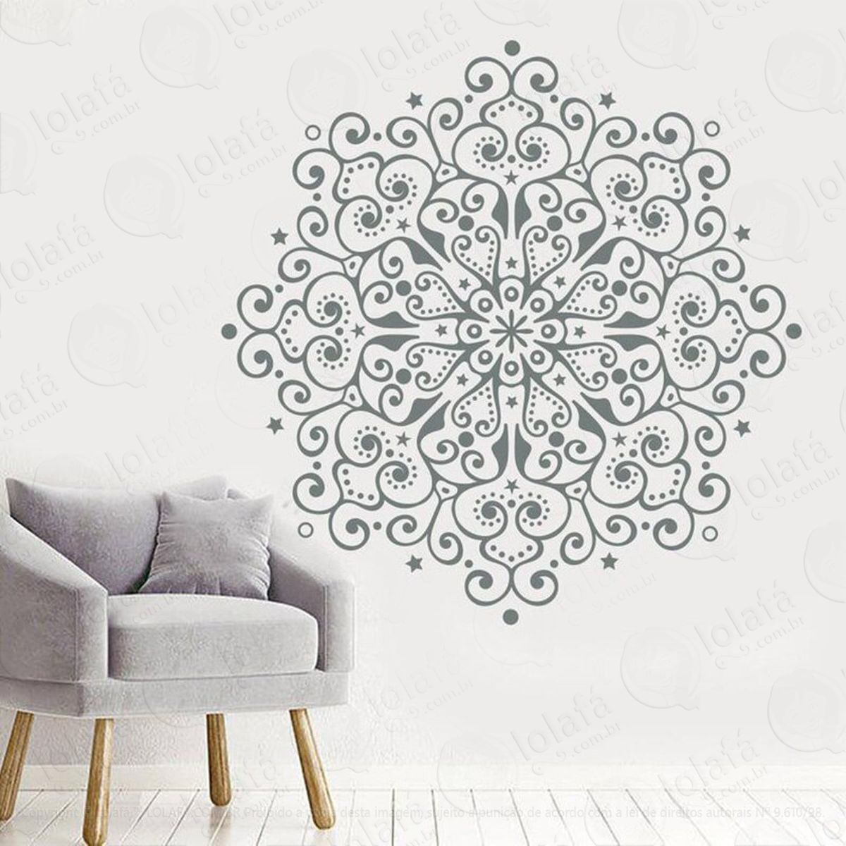 mandala da paz adesivo de parede decorativo para casa, quarto, sala e vidro - mod:639