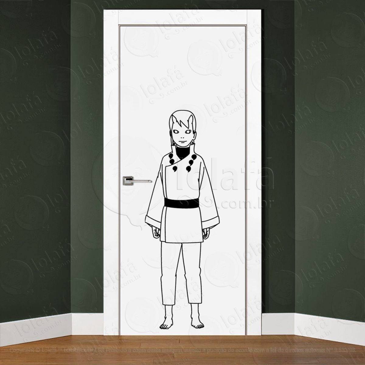 hamura otsutsuki adesivo de parede para quarto, porta e vidro - mod:170