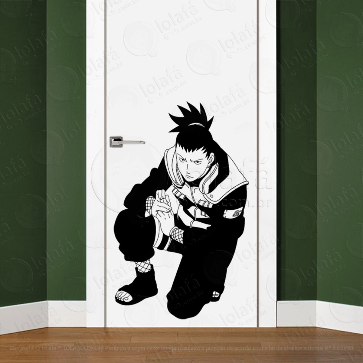 shikamaru adesivo de parede para quarto, porta e vidro - mod:205