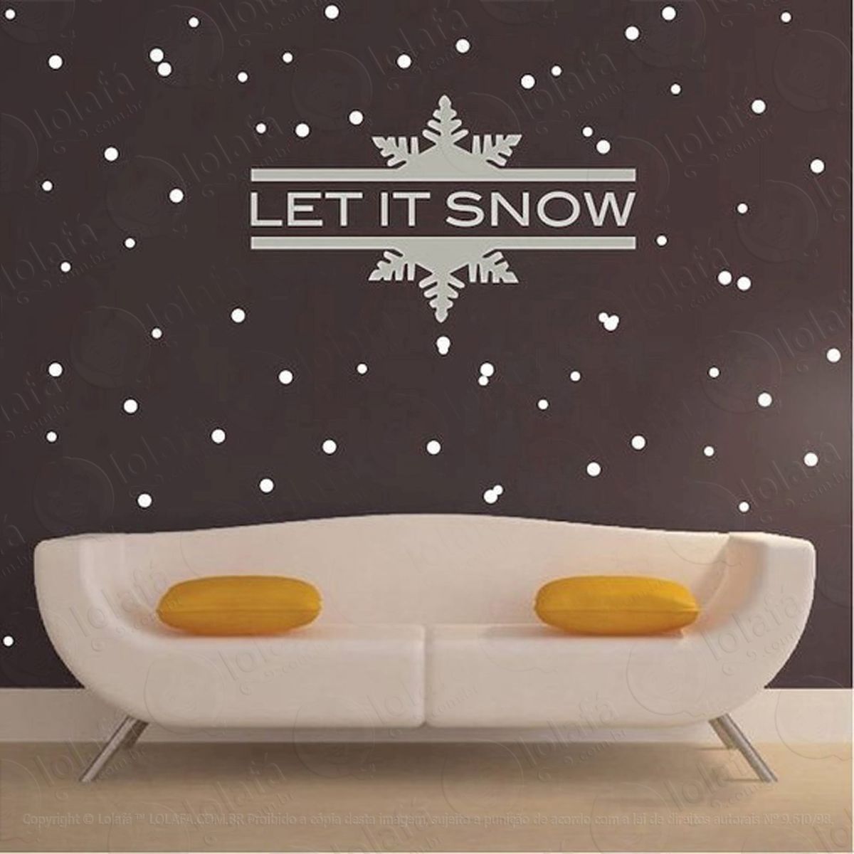 let is snow adesivo de natal para vitrine, parede, porta de vidro - decoração natalina mod:2