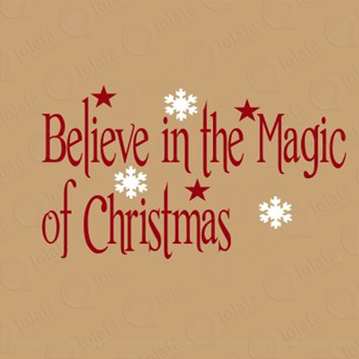 acredite na magia adesivo de natal para vitrine, parede, porta de vidro - decoração natalina mod:3