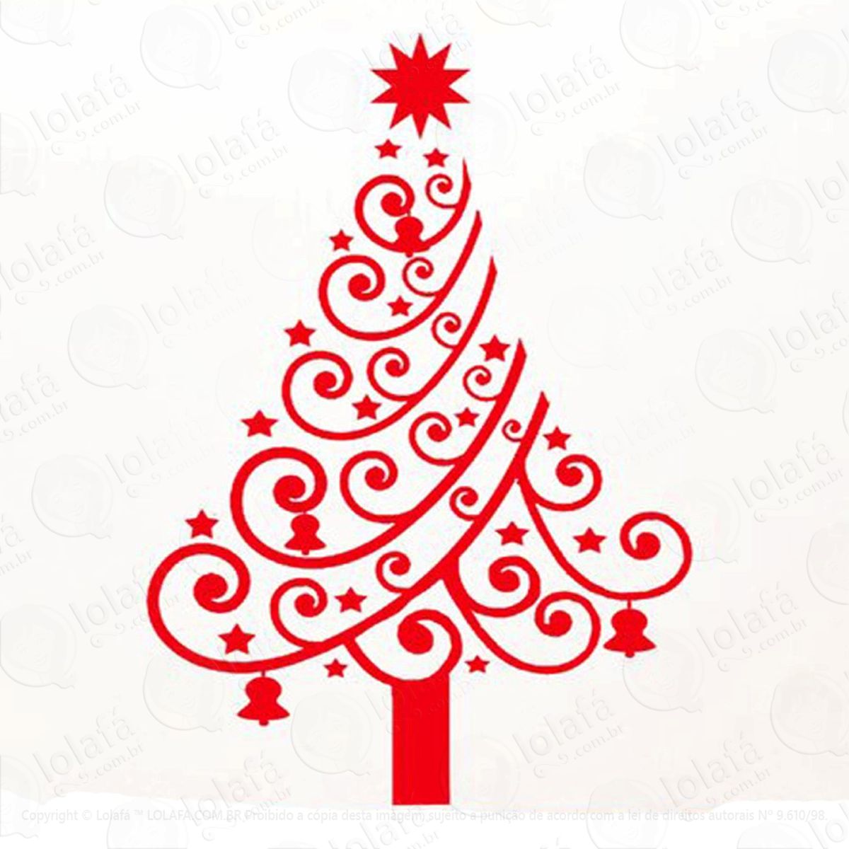 Árvore arabescos adesivo de natal para vitrine, parede, porta de vidro - decoração natalina mod:17