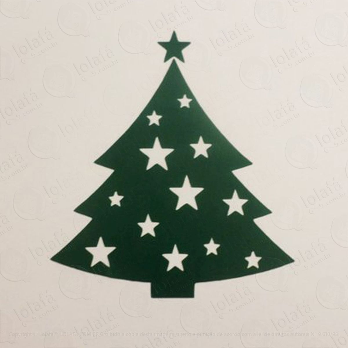 Árvore com estrelinhas adesivo de natal para vitrine, parede, porta de vidro - decoração natalina mod:19