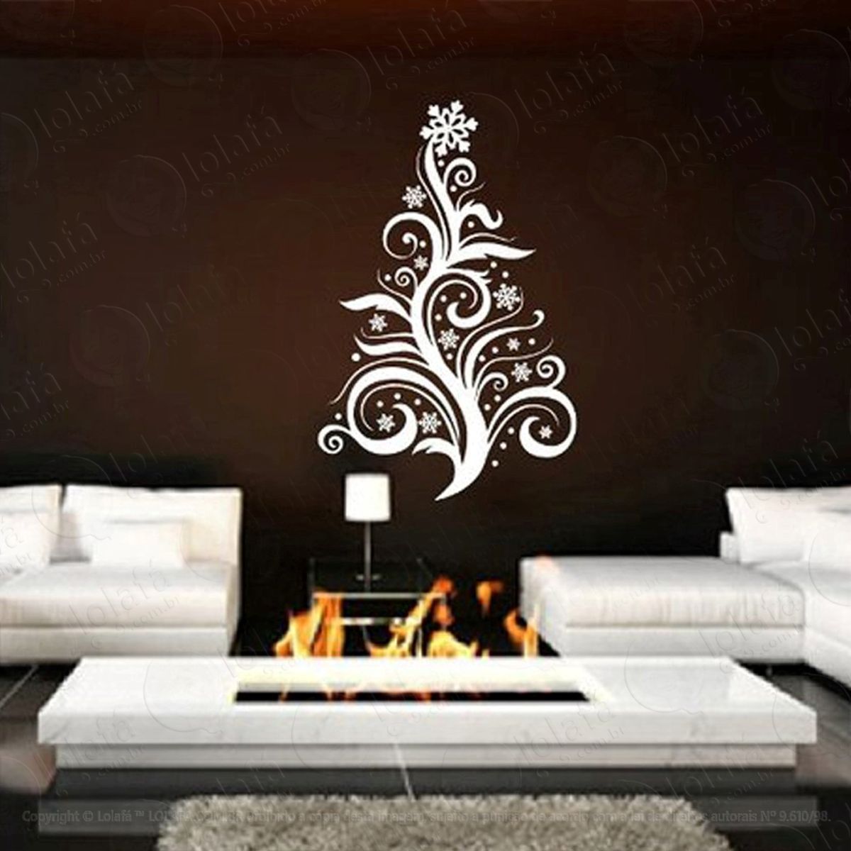 Árvore de moderna adesivo de natal para vitrine, parede, porta de vidro - decoração natalina mod:25
