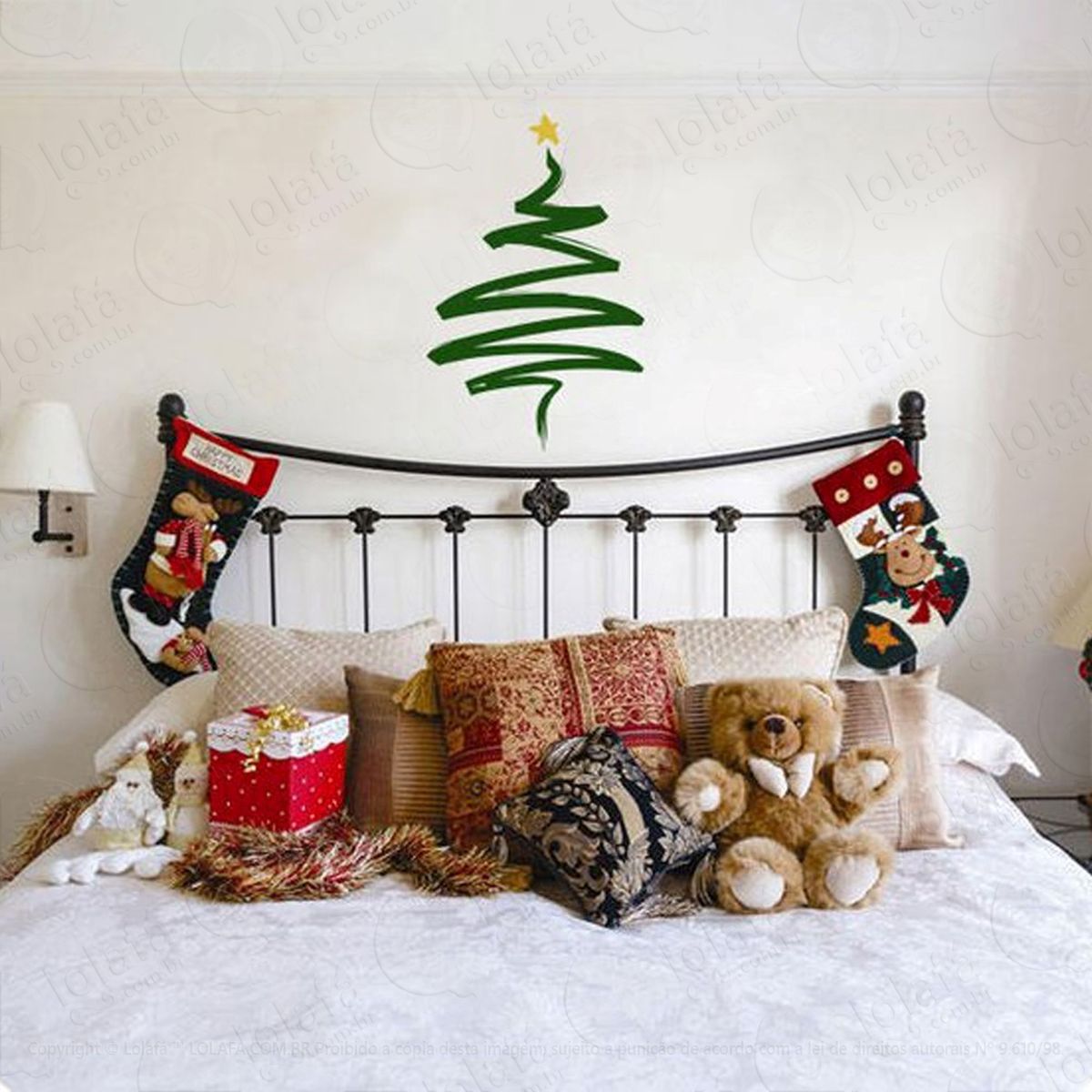 Árvore adesivo de natal para vitrine, parede, porta de vidro - decoração natalina mod:32