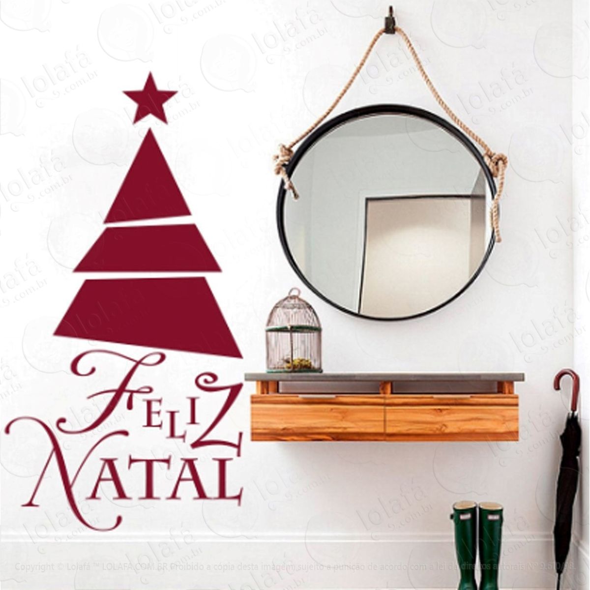 Árvore adesivo de natal para vitrine, parede, porta de vidro - decoração natalina mod:35