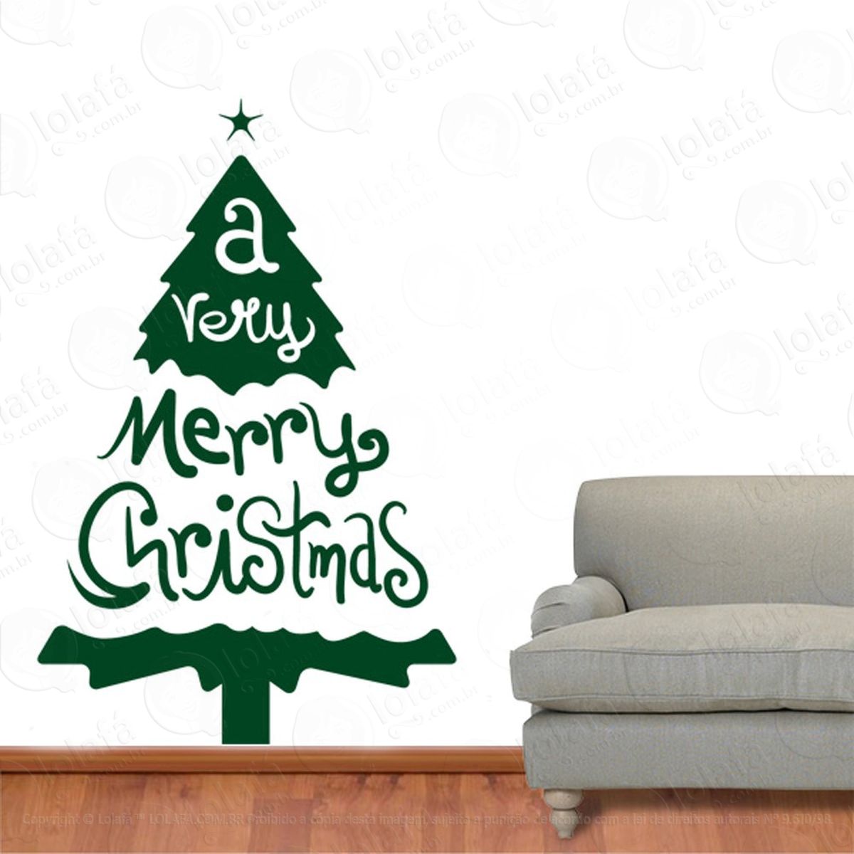 Árvore adesivo de natal para vitrine, parede, porta de vidro - decoração natalina mod:38