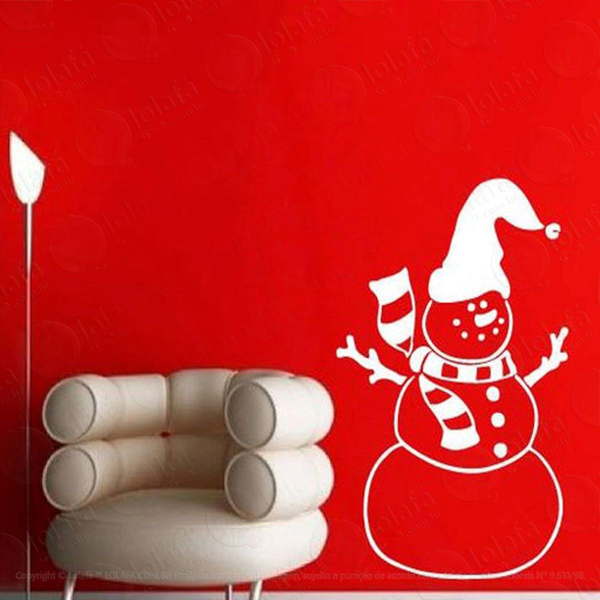boneco de neve adesivo de natal para vitrine, parede, porta de vidro - decoração natalina mod:51